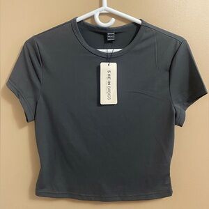 NWT Shein Basics Grey Crop Top